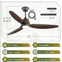 52" Outdoor Ceiling Fan with Light,Plug in Hanging IP65 Bronze | APP & Remote Control,6 Speeds,Reversible DC Motor,3000-6000K Dimmable LED,Perfect for Covered Patios,Gazebos,Pergola,Porches