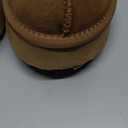 KIDMI Genuine Suede Platform Slippers for Women Fuzzy Winter Warm Shoes Indoor Outdoor (7.5-8, Chestnut)