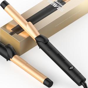 Automatic Rotating Curling Iron by BeKind Waves, 1 Inch Rotating Wand for Beach Waves, Tourmaline Ceramic, Fast Heat-up, Multiple Temps, Long-Lasting Curls, Dual Voltage (Black)