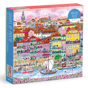 Galison Colors of Porto – 500 Piece Michael Storrings Jigsaw Puzzle Featuring Beautiful Artwork of A Summer Portugal Scene