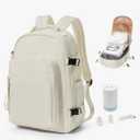 Vacuum Backpack With Pump,Travel Laptop Backpacks For Women Men,Airback Backpacks With Vacuum Compression Bags Seal Packing,Carry On Backpack, Personal Item Travel Bag Beige