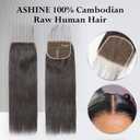 ASHINE 5x5 HD Lace Closure Straight Human Hair 5x5 Real HD Lace Closure Invisible Bleached Knots Pre Plucked with Baby Hair Natural Hairline 14 Inch