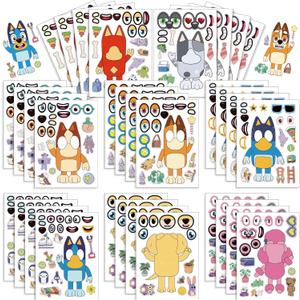SAI 16 Sheets Make a Face Stickers for Kids, Cartoon Stickers, DIY Puzzle Stickers Cute Anime Stickers, Gift of Birthday, Party Favor, Rewards, Art Craft, School.