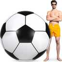 Elcoho 60 Inch Inflatable Beach Ball Jumbo Inflatable Soccer Ball Swimming Pool Party Decoration Soccer Beach Balls for Water Sports Games Party Supplies Family Gathering