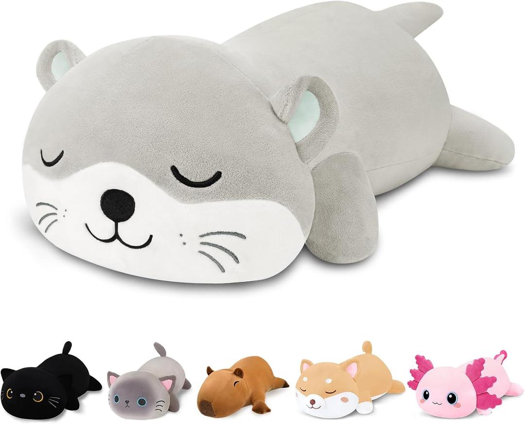 Finebee Weighted Otter Stuffed Animals, Cute Weighted Otter Plush, Soft Stuffed Weighted Plushie Birthday for Kids & Adults (23.6" 3.1Lbs)