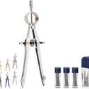Mr. Pen- Professional Compass for Geometry, Extra Lead, Metal Compass, Compass, Compass Drawing Tool, Drawing Compass, Drafting Compass, Compass for Students, Compass Geometry (Silver)