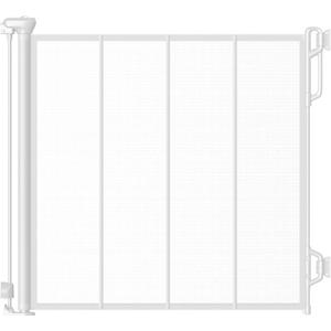 Reinforced Retractable Baby Gate or Mesh Dog Gate, Easy to Use for Stairs, Doorways, Hallways, Indoor, Outdoor, Wide Pet Gate 33.5" Tall, Extends to 45" Wide, White