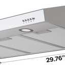 CIARRA Under Cabinet Range Hood 30 inch Ductless Convertible Duct, Stove Vent Hood for Kitchen with 3-Speed Exhaust Fan in Stainless Steel