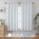 Aiyufeng Green and White Curtains for Bedroom 63 Inch Length for Living Room 2 Panels Set, Soft Airy 3D Embossed Textured Light Filtering Curtains, Rod Pocket Semi Fabric Bedroom Curtains, 38" Wx63 L