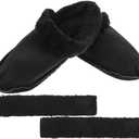 LIFKOME Fuzzy Shoe Insoles Black Fur Liner Inserts for Clogs Replacement Removable Plush Fluffy Lining Warm Insoles Winter Sandals Lining for Women Men Size 7-7.5