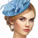 Zinniday Fascinator Tea Party Hat - 2026 Derby Pillbox Kentucky Hat for Women (7.87x5.9inch)