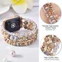 VISOOM Beaded Boho Bracelet Compatible for Apple Watch Band 40mm/38mm/41mm/42mm Iwatch Series 11 10 9 8 7 SE Series 6/5/4 Women Fashion Cute Handmade Crystal Beads Watch Strap for iPhone Bands 3/2/1