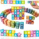 Magnetic Letters Blocks Magnetic Alphabet & Numbers ABC Learning Toys for Kids Colorful Uppercase Lowercase Numbers Math Symbols Emoticons Toys for Boys Girls 216 in 36 pcs