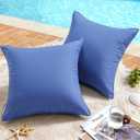 MIULEE Pack of 2 Decorative Outdoor Waterproof Pillow Covers Square Garden Cushion Sham Throw Pillowcase Shell for Spring Patio Tent Couch 18x18 Inch Royal Blue