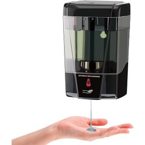 Automatic Soap Dispenser-Touchless Sensor Soap Pump, Wall-Mounted for Hospital,Airport,Kitchen,Bathroom,Hotel,Ultra-Large Capacity (600ml) (Black)