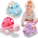 Toddler Girl Toy Car, Baby Girls Pink Cars for Toddlers Gift Ideas, Little Wind Up Play Push and Pull Back Truck, Small Soft Rattle for Babies Birthday, Valentines Day Gifts