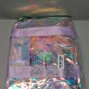 Beach Bag for Women Clear Iridescent Zipper Pool Swim Beach Tote Bag w/Makeup Bag & Waterproof Phone Pouch Summer Essentials (Lavender)