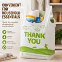 YoYoRain 1000 Pack White Design Thank You T-Shirt Bags with Handles, 11"x6"x21" Plastic Shopping Bags for Grocery, Retail & Takeout