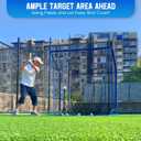 Baseball Softball Net with Blocking System, 7x7ft/6x6ft/10x7ft Practice Cage Net for Batting/Pitching/Fielding, Metal Frame with Elevated Base and Storage Bag for Backyard Outdoor Indoor Training