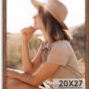 Light Walnut 20x27 - Single Frame - Rustic Woodgrain 20 x 27 Poster Frame with Plexiglass for Wall Gallery Display, 20x27 Picture Frame for Puzzles, Artwork, Photos and Posters - Ideal Christmas Day