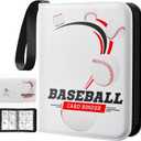 Baseball Card Binder,4 Pocket Trading Card Binder with 50 Removable Sleeves Can Hold 400 Cards, Waterproof Card Holder for Sports Cards,MTG,TCG,Game Cards (White, 400 Cards)