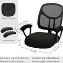 DIVA EN CAMINO DEC Stretchable Office Chair Seat Cushion Covers & Armrest Covers - Universal Spandex Computer Chair Slipcover - Removable Washable Cushion Protectors for Dogs, Cats, Pets