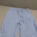 Faleave Women's Cotton Linen Summer Palazzo Pants Flowy Wide Leg Beach Trousers with Pockets (Large)