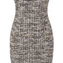 GRACE KARIN Womens Elegant Bodycon Dress Slim Fit Tweed Pencil Dress Cap Sleeve Black (Plaid) S