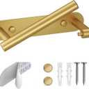 BESy Adhesive or Screw Toilet Paper Holder Wall Mount Rustproof Modern Roll Holder Flexible Pivoting Adjustable Tissue Handle with Self Adhesive or Mounted with Screws Stainless Steel Brushed Gold