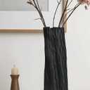 10.7 Inch Matte Black Flower Vase, Organic Nature Shape, OOSTONEE Nordic Modern Style Ceramic Vase, Shelf, Home, Living Room, Coffee Table Centerpiece, Black Vases Home Decor (Large)
