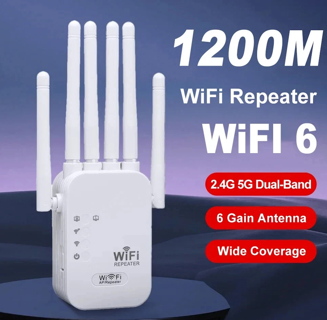 2.4G/5G Dual Band WiFi Repeater 1200Mbps 300Mbps Range Extender Signal Booster