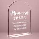 Baby in Bloom Shower Decorations, Baby Shower Sign, 5x7 Inch Arch Acrylic Mimosa Bar Sign, Reception & Event Party, Birthday Party Decorations