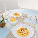 LIYH 20 Pcs Scalloped Plastic Plates Reusable 10 In - White Scalloped Plastic Dinner Plates Camping Unbreakable Outside Plate Dishwasher Safe for Wedding Party Birthday Picnic - BPA Free