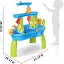 Dolanus 3-Tier Water Table for Toddlers with Pump, Table Cover - Sand Activity Sensory Playset, Summer Outdoor Outside Pool Backyard Beach Toys for Kids Age 1 2 3 4 5 8 Year Old Boys Girls