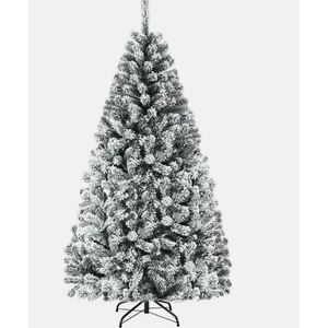 CM22067 6 ft. Unlit Premium Snow Flocked Hinged Artificial Christmas