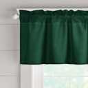 XWZO Kitchen Valances Curtains for Windows Living Room Bedroom Bathroom Toppers Farmhouse Style Rustic Dinning Room Thermal Insulated Rod Pocket, W42 x L16 Inch Length, Green, 1 Panel