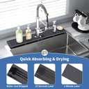 Fast Drying Kitchen Sink Splash Guard, Durable Stone Kitchen Faucet Mat, Water Absorbing Stone Tray for Sink, Diatomite Faucet Mat for Kitchen Sink, Stone Drying Mat for Kitchen and Bathroom Counter