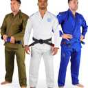 Sanabul Essential BJJ Gi for Men Brazilian Jiu Jitsu Gi Lightweight Preshrunk Fabric for Jiu-Jitsu Training & Competition (A1, White)