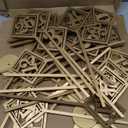 Elegant Lineshading 30-Piece Wooden Table Numbers - Rustic Gold Wedding Seat Numbers with Holders for Reception, Party & Event