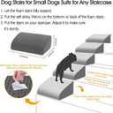 40D Dog Ramp for Stairs for Small & Senior Dogs and Cats Non-Slip Stair Ramp for Dogs with Gentle Slope, Pet Ramp with Washable Cover & Self-Sticky Pads for Safe Climbing Easy Install(Grey, 5 Pack)