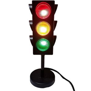 Kicko 11-Inch Traffic Lights Lamp with Base - 4-Mode Color Changing Stop Light Lamp for Kids Bedroom, Party Decoration or Playroom - Battery or USB Powered Mini Lighting - Ideal Traffic Light Decor