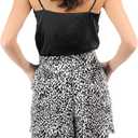 SANDY & SID 2025 Summer Womens Shorts Dressy Elastic Waist Pull On 5 Inch Inseam Pockets High Rise Stretchy Beach Casual Wear (S)