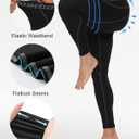 Roadbox Mens Compression Pants Running Tights, Performance Sports Workout Leggings, Athletic Base Layer for Gym Basketball (Black, S)