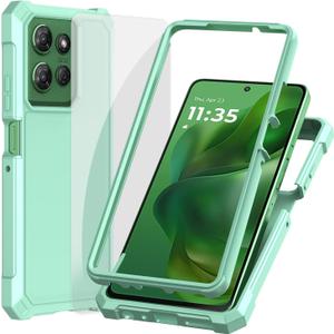 Ailiber Case for G 2025, Motorola Moto G 5G 2025 Phone Case with Screen Protector, Dual Layer Protection, Shockproof Corners TPU Bumper, Rugged Silicone Cell Phone Cover-Mint Green