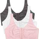 Fruit of the Loom Women's Multi-Pack Front Closure Cotton Bra, Size: L