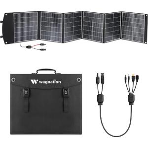 200 Watt Portable Solar Panel, Foldable Solar Panel Charger with Kickstands, QC3.0 USB-A USB-C & MC4 Output for Phone/Power Bank/Power Station, IP65 Waterproof for Camping Hiking RV Blackout, Pack of 2