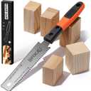 WFOEJEJ Japanese Hand Saw, 6-Inch Double-Edge Pull Saw, SK5 Flexible Blade, 11/17 TPI Blade with Soft Grip Handle for Hardwood & Softwood Woodworking