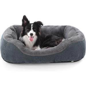 INVENHO Dog Bed Medium Size, Orthopedic Warming Soft Calming Sleeping Puppy Bed Durable Pet Bed with Anti-Slip Bottom M(30"x24"x9") (Dark Grey)