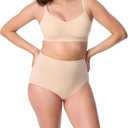 Motherhood Maternity Womens Comfort Nursing Bra with Removable Pads, Wirefree and Seamfree, Breastfeeding Friendly, Essential Nude, Medium