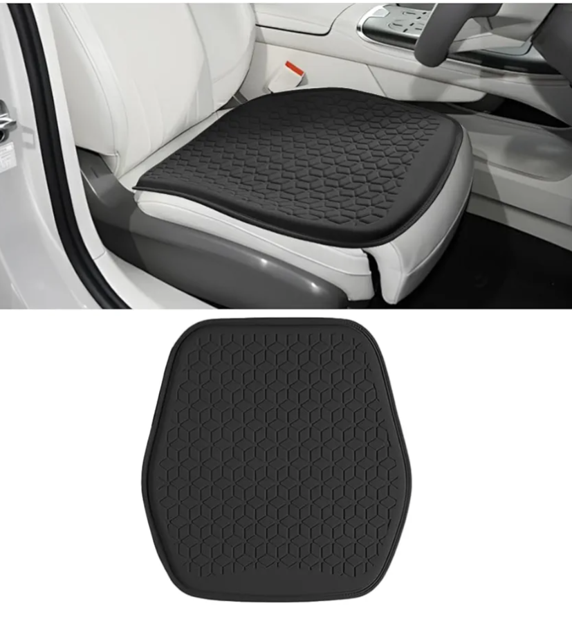 Gel Car Seat Cushion, Non-Slip & Comfortable Automotive Chair Protector Pad for Driving, Breathable Vehicle Interior Mat Cover Accessories, Universal for SUV Sedan Truck (Black)
